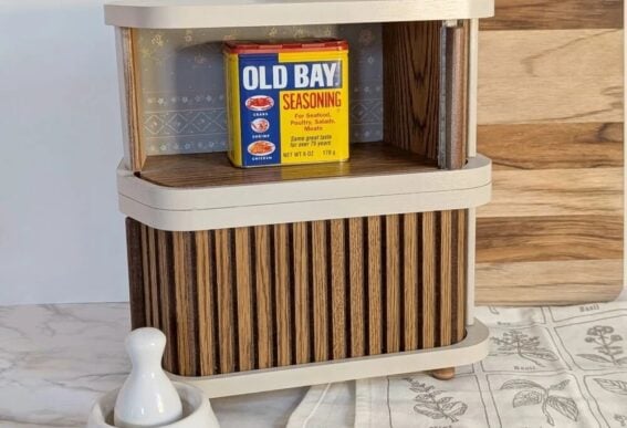 repurposed floppy disk storage spice rack