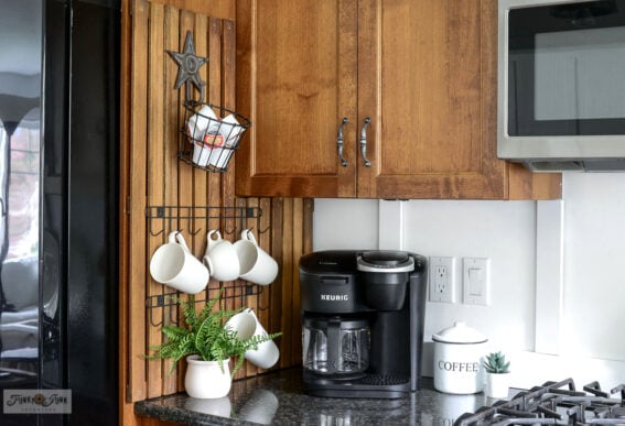 side of fridge storage rack