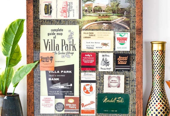 matchbook art in a shadowbox