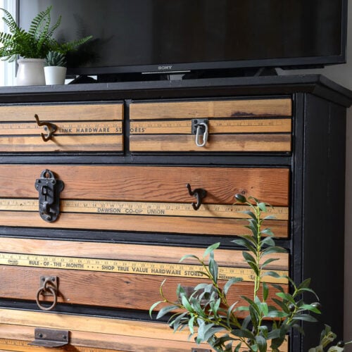 painted tv stand dresser with easy wood strip drawers