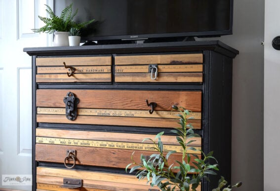 painted tv stand dresser with easy wood strip drawers