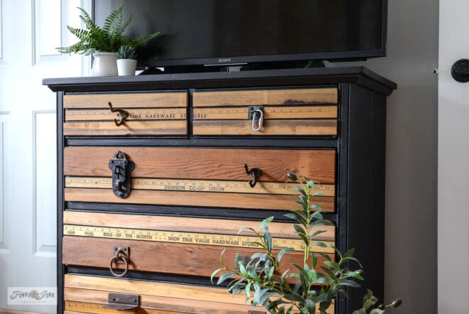 painted tv stand dresser with easy wood strip drawers
