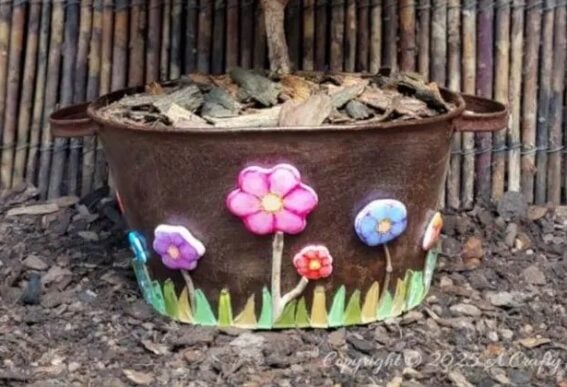 puffy clay flower tiles