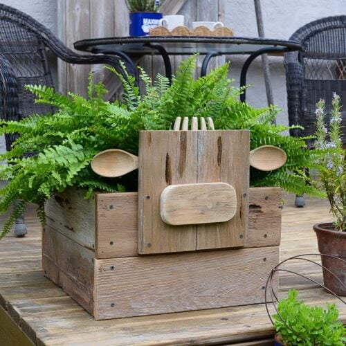cow theme simple DIY planter box