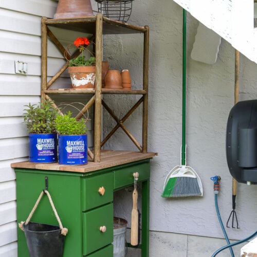 upcycled vintage desk garden station diy
