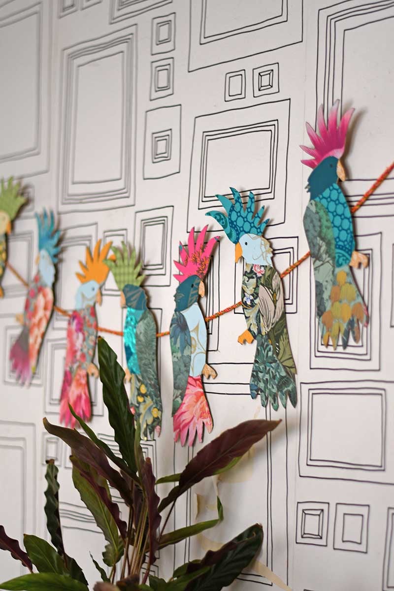 wallpaper tropical birds decor by Pillar Box Blue featured on New Upcycle Ideas 832