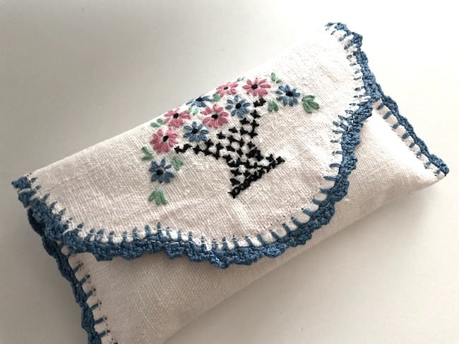 Vintage linen tissue pouch by Fresh Vintage by Lisa S featured on New Upcycle Ideas 835