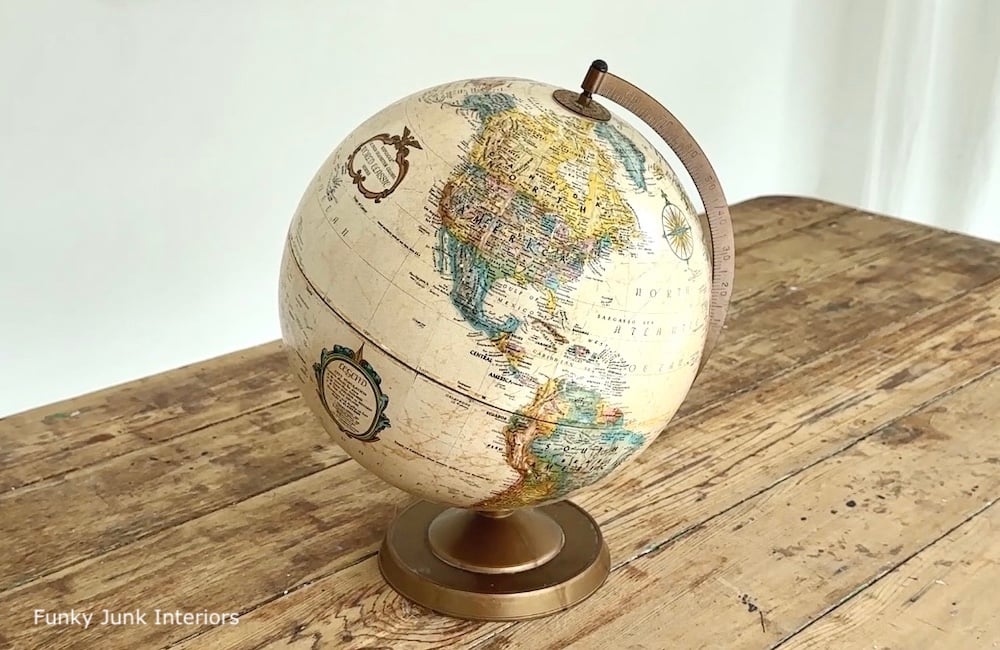 ivory upcycled globe before