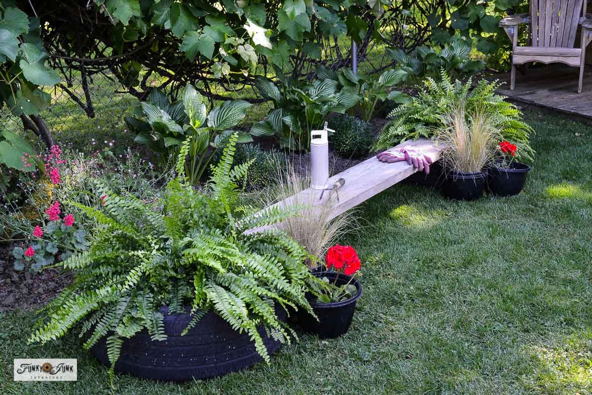 repurposed tire bench - things made from used tires