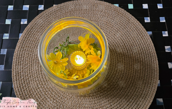 Floral candle jars by Steph Creates Things