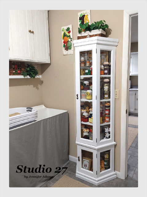 Thrift store cabinet pantry by Studio 27 by Jennifer Adams featured on New Upcycle Ideas 837