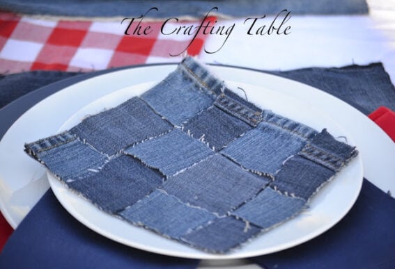 No-sew denim rag coasters by The Crafting Table