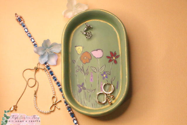 Hand painted flowers clay trinket dish by Steph Creates Things featured on New Upcycle Ideas 843