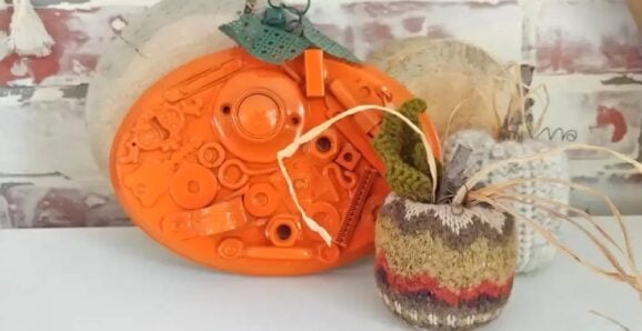 New Upcycle Ideas 845 Junk pumpkin by Little Vintage Cottage!