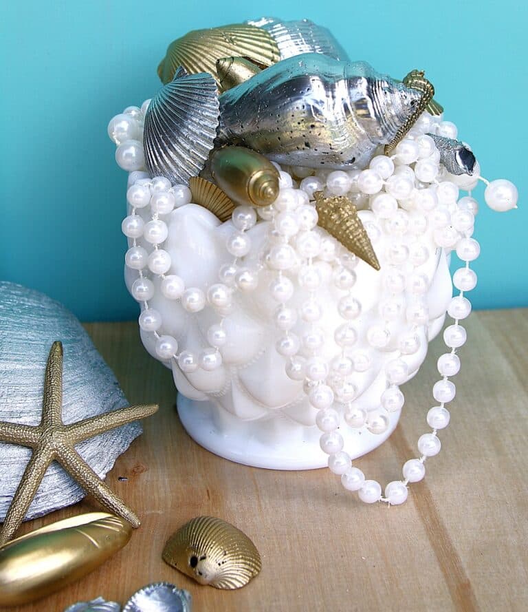Metallic glam seashells by Petticoat Junktion featured on New Upcycle Ideas 844