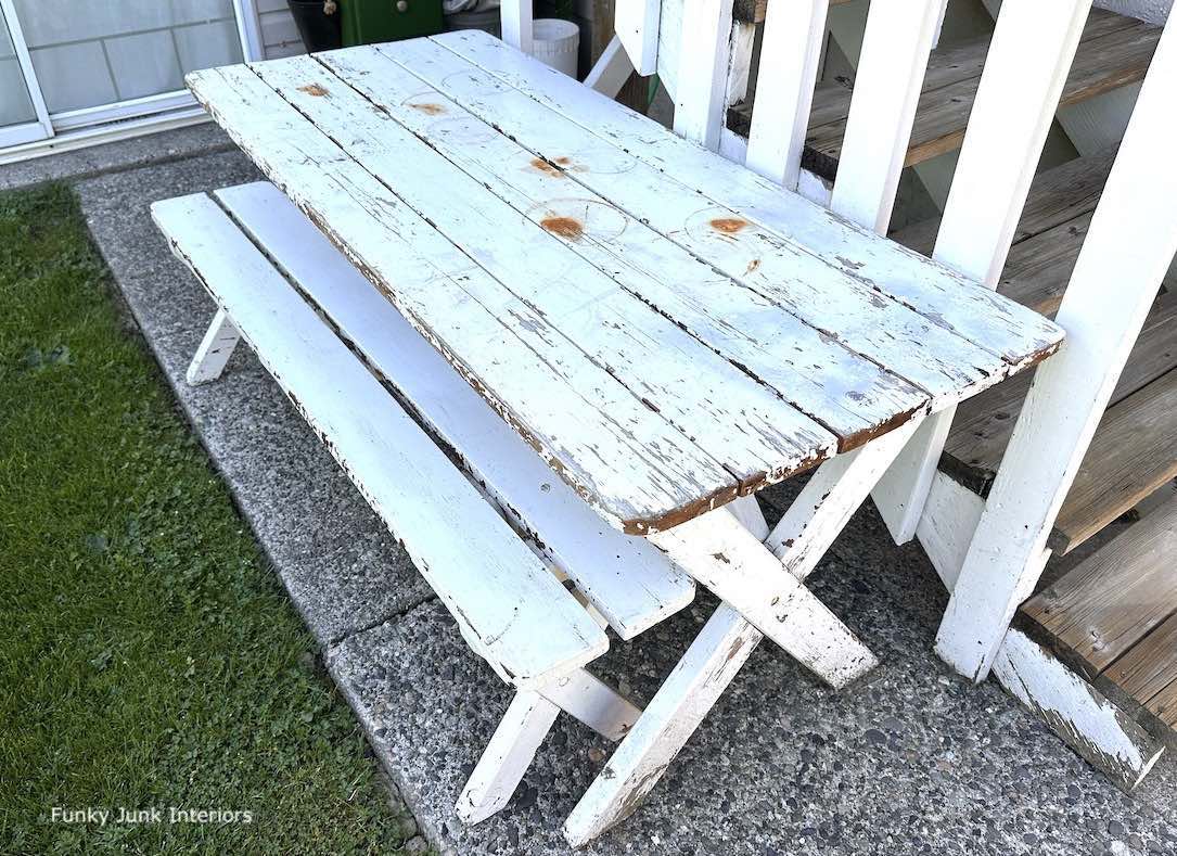 Picnic Table to Farmhouse Dining Table