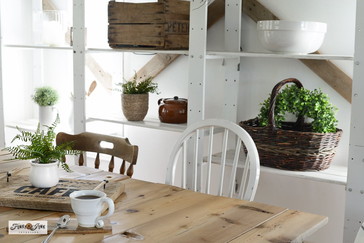 using a mix of different chairs for a farmhouse dining table