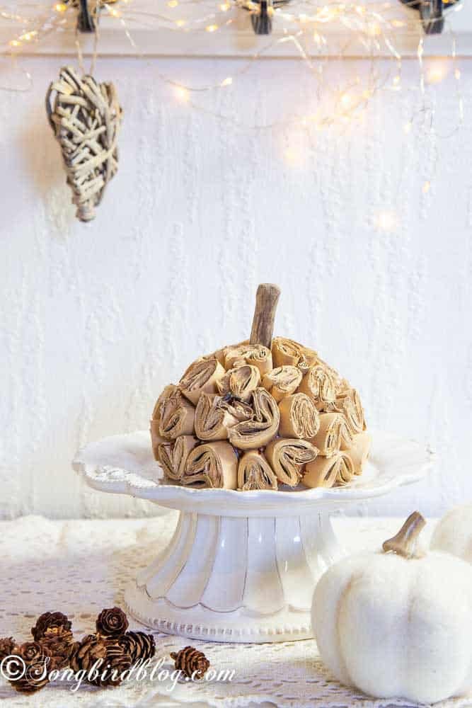 Brown paper pumpkin by Songbird