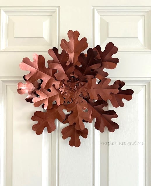 Soda can oak leaf sculpture by Purple Hues and Me featured on New Upcycle Ideas 849