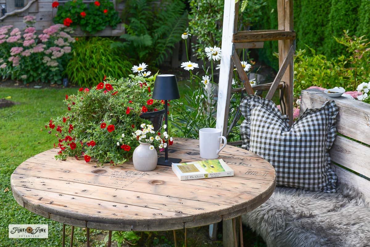 cozy nook under a ladder garden arbor