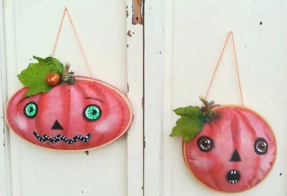 embroidery hoop pumpkins