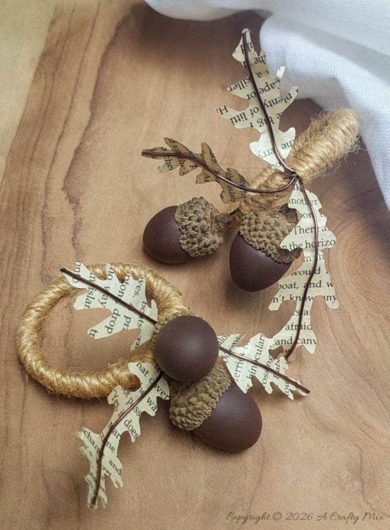 Acorn napkin rings by A Crafty Mix featured on New Upcycle Ideas 853