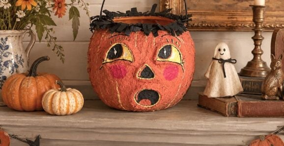 DIY vintage halloween pumpkin by Little Vintage Cottage