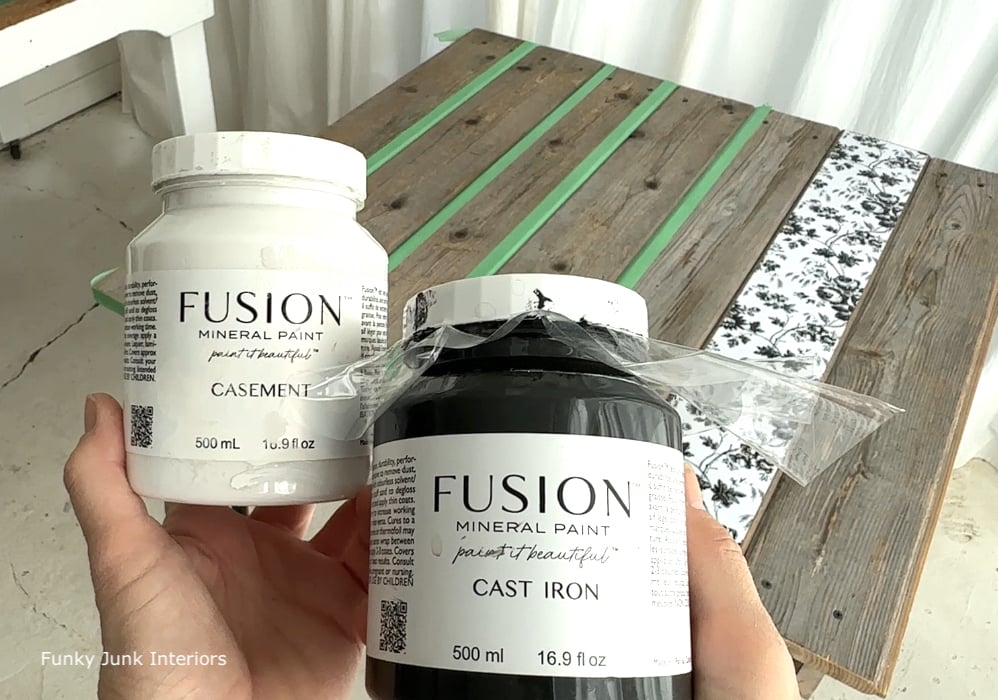 Fusion's Casement and Cast Iron to paint card table top