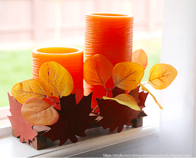 Wooden leaf candle riser by Steph Creates Things featured on New Upcycle Ideas 850