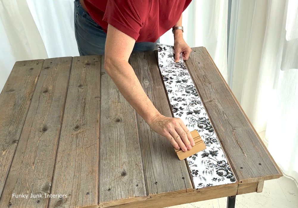installing shelf paper to wood card table boards