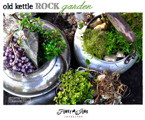 Old Kettle Rock Garden - enhanced. via Funky Junk Interiors