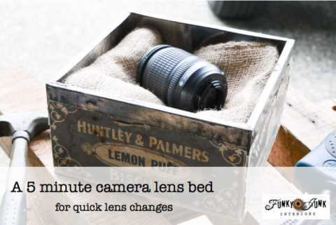 A 5 minute camera lens bed - for quick lens changes, via Funky Junk Interiors