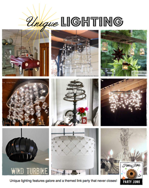 Unique Lighting - features and a themed link party that never closes! Come link up or just be inspired! !via Funky Junk Interiors