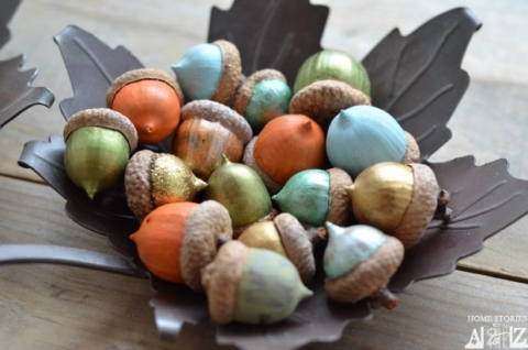 painted fall acorns