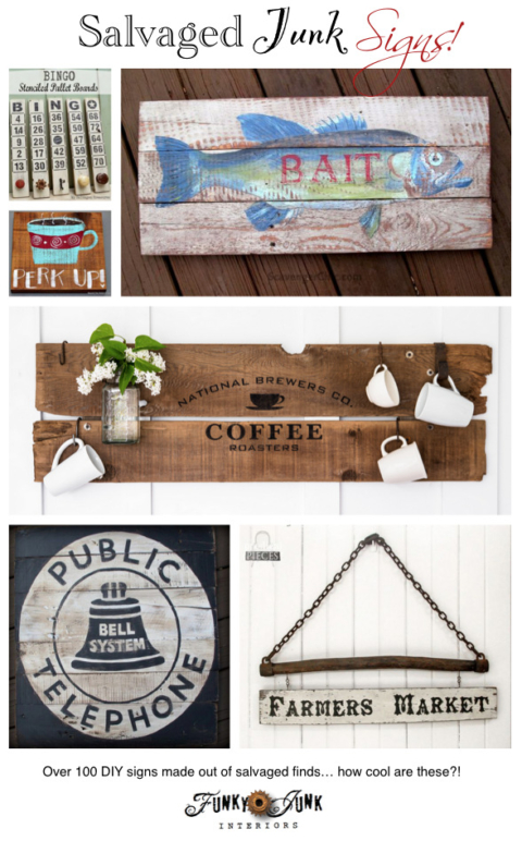 Salvaged Junk Signs on Funky Junk Interiors