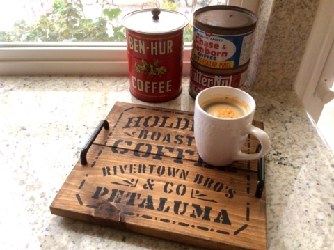 pallet wood crate styled coffee tray