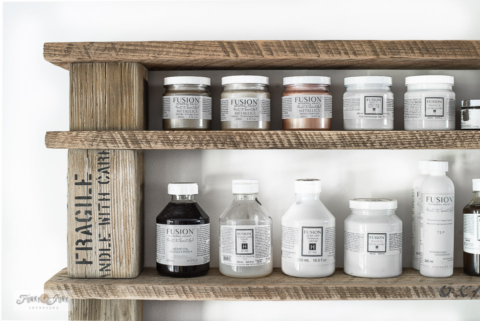 easy paint shelf with shipping crate stamp stencils-011