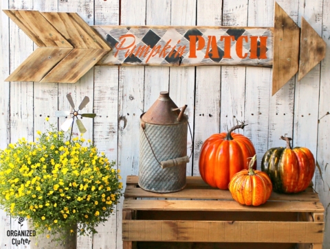 arrow pumpkin patch fall sign Organized Clutter