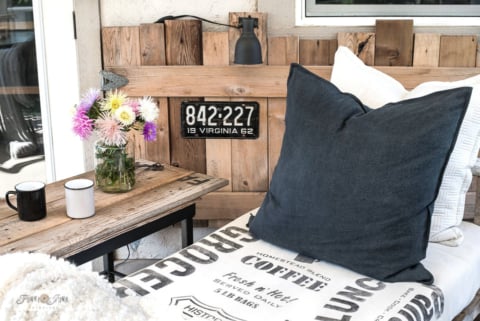 patio with pallet lounger