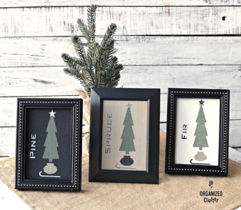 Christmas tree stenciled art