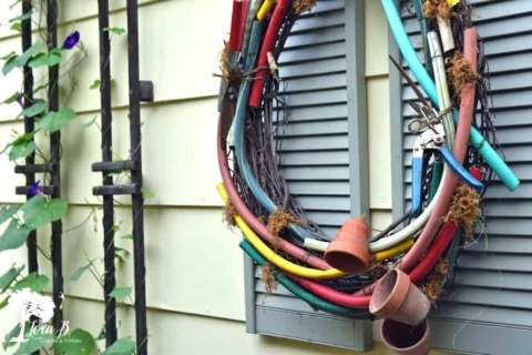 garden hose wreath