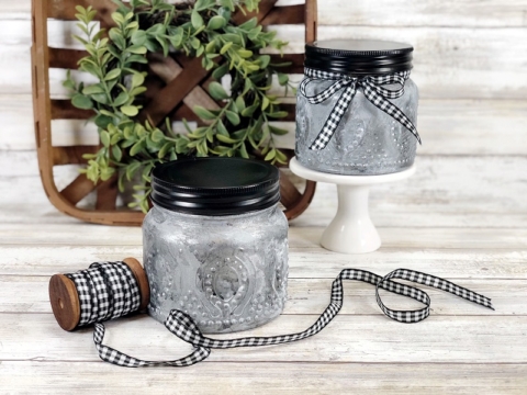 faux farmhouse tin candle mason jars Creatively Beth