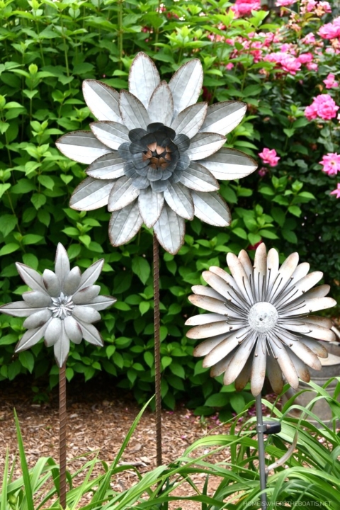 aluminum flowers garden art