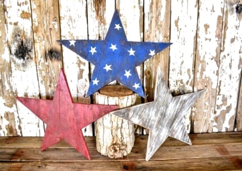 wooden patriotic stars
