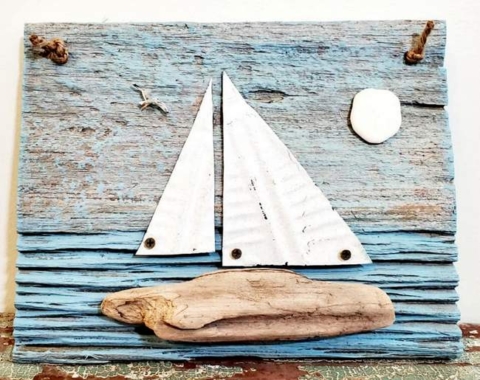 driftwood sailboat