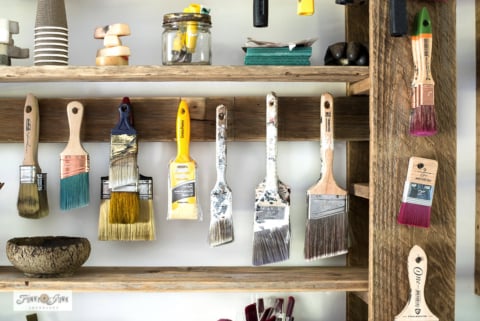 adjustable wood paint shelves Funky Junk Interiors