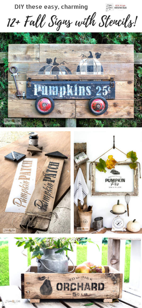 DIY these easy, charming 12+ Fall Signs with Stencils!