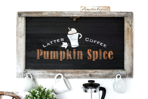 Pumpkin Spice fall sign with a window