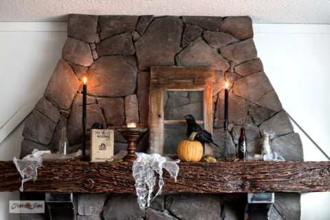 Halloween mantel for fall decor