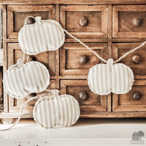 fabric pumpkin garland